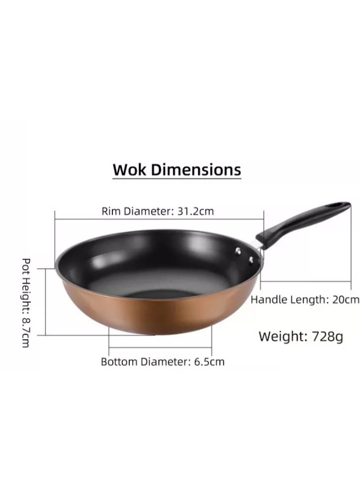 Gold three-piece set + 14-piece kitchenware set, kitchenware set, cookware set, frying pan + soup pot + small coffee pot - Image 3