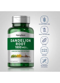 Piping Rock Dandelion Root Capsules 1800Mg  180 Count  Concentrated Extract  Herbal Supplement  Gluten Free Nongmo  - Image 4