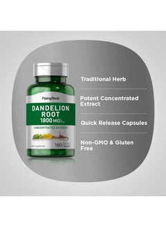 Piping Rock Dandelion Root Capsules 1800Mg  180 Count  Concentrated Extract  Herbal Supplement  Gluten Free Nongmo  - Image 5