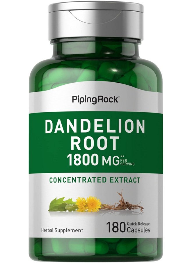 Piping Rock Dandelion Root Capsules 1800Mg  180 Count  Concentrated Extract  Herbal Supplement  Gluten Free Nongmo  - Image 2