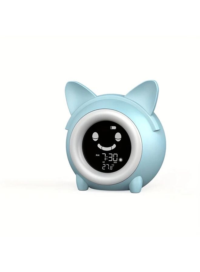 Blue Cartoon Sleep Trainer Clock Night Light Wake Up Alarm Clock USB Powered - Image 4