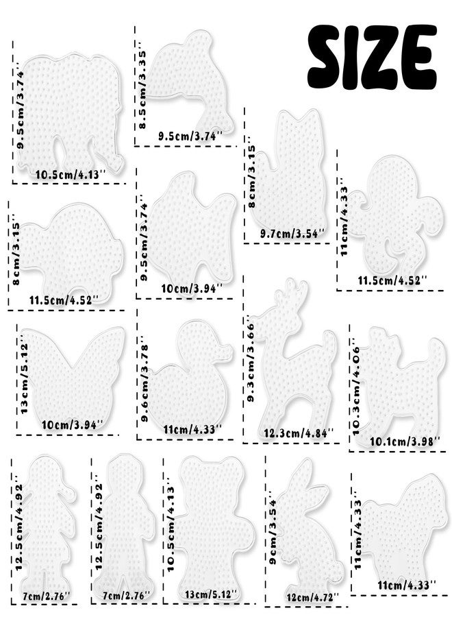 krastmon 15 PCS 5mm Fuse Beads Boards Clear Plastic Fuse Beads Pegboards for Kids DIY Craft Bead - Image 2