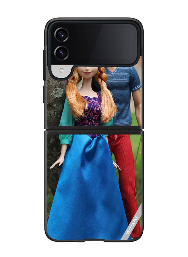 VR CREATIVE Protective Case Cover For Samsung Galaxy Z Flip4 Barbie With Boy Design Multicolour - Image 1