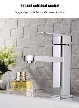 304 Stainless Steel Kitchen & Bathroom Faucet – Hot and Cold Water Mixer Tap with Dual Handle, Splash-Proof Aerator Sink Tap, Single Hole Basin Faucet with 60cm Hose – Silver - view 4