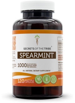 Secrets of the Tribe Secrets Of The Tribe Spearmint Capsules 1000 mg Organic Spearmint (Mentha spicata) Dried Leaf, Women's Hormone Support Supplement (120 Capsules)  - Image 1