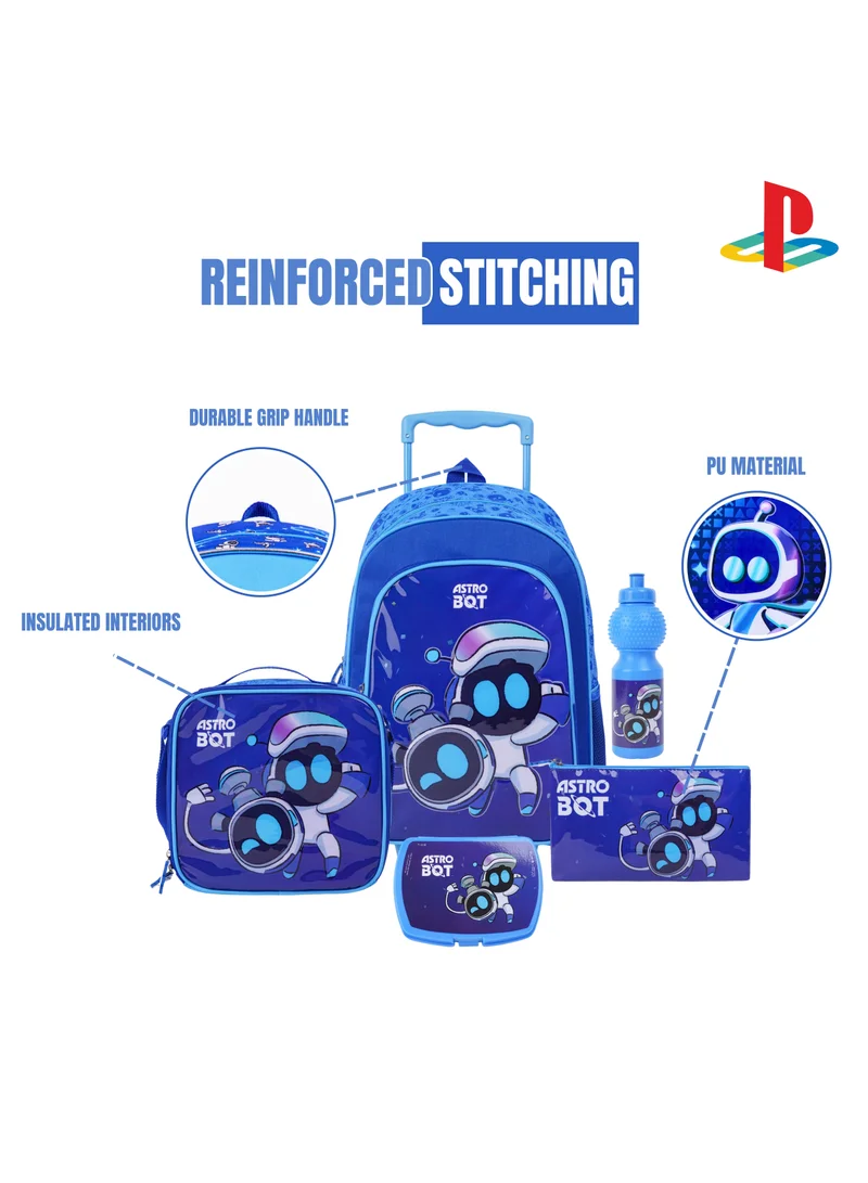 بلاي ستيشن Sony Playstation Astros Playroom 5In1 Trolley Box Set 18" I Trolley I Lunch Bag I Water Bottle I Pencil Case I Lunch Box I Packaging