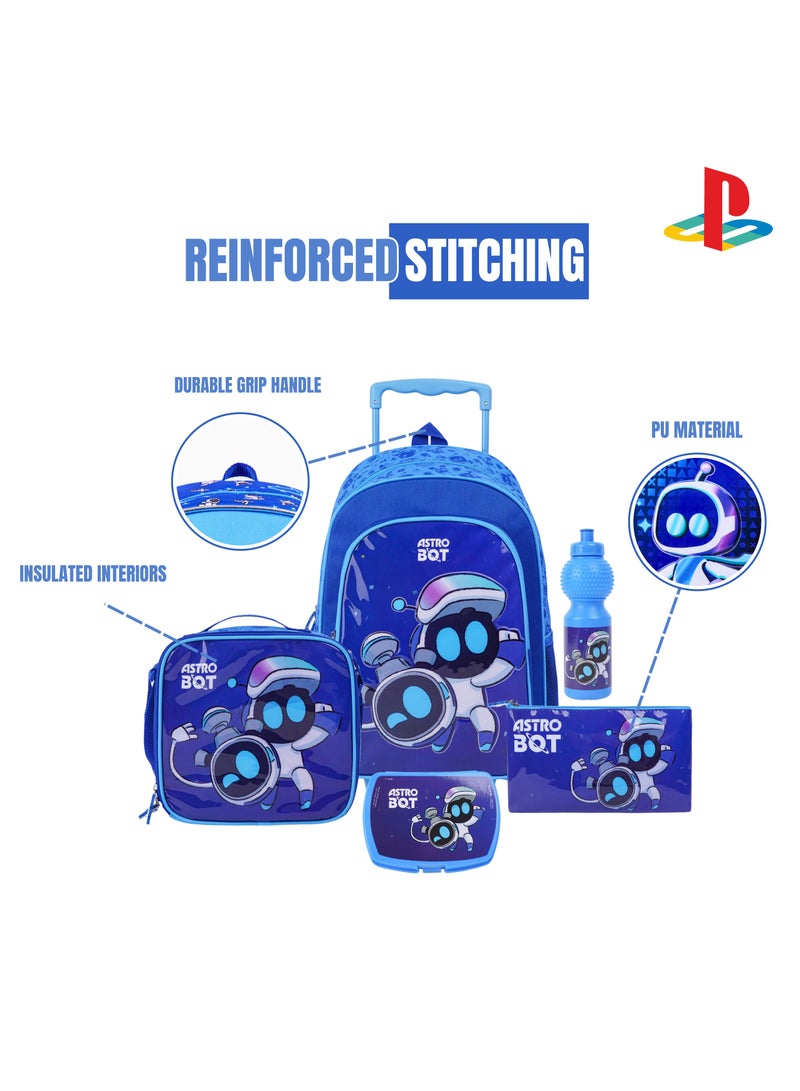 PlayStation Sony Playstation Astros Playroom 5In1 Trolley Box Set 18" I Trolley I Lunch Bag I Water Bottle I Pencil Case I Lunch Box I Packaging - Image 4