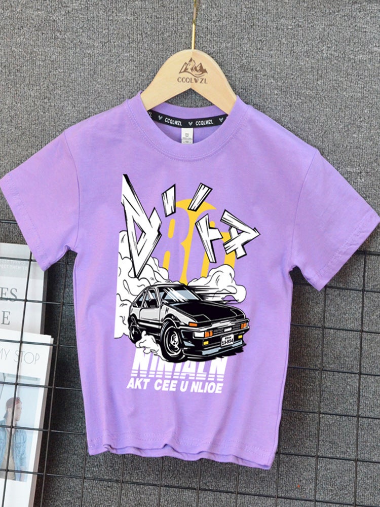 Factory direct selling boys and girls short sleeve T-shirt children's clothing new loose large children's summer casual cartoon cotton top - Image 5