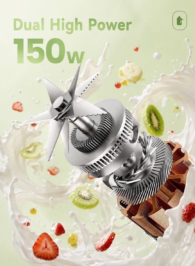 أرابايت عصارات محمولة سعة 1200 مل، كوب عصارة مع 10 شفرات، قابلة لإعادة الشحن عبر USB، أغطية صنبور، للمطبخ، المنزل، السفر، للمخفوقات والعصائر - Image 5