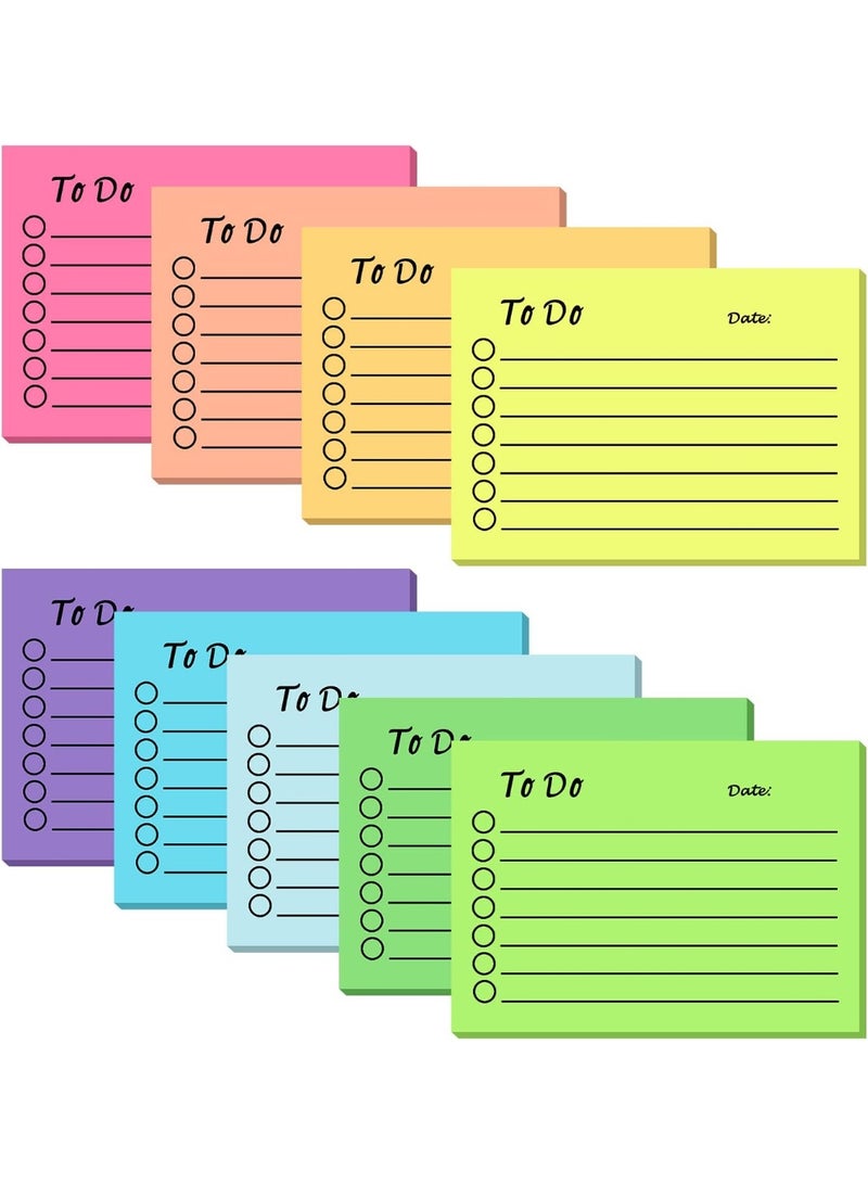 9 Pack to Do List Sticky Notes, Self-Stick Sticky Notes, Colorful Sticky Notes Pad with Lines, Do List Notepads for School Office Meeting Home Plan Reminder Stationery Supplies(450 Sheets,10 * 7cm) - Image 1