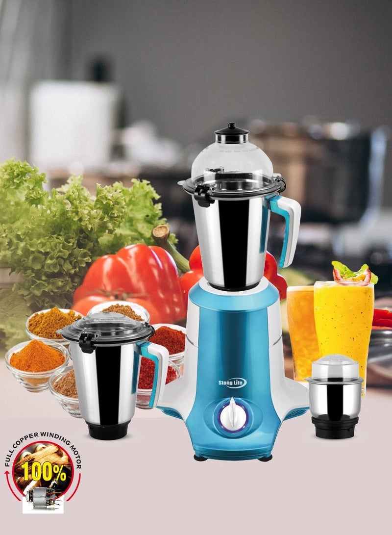 Strong Lite Strong Lite 3 in 1 Mixer Grinder - 750W Full Copper Winded Motor - Stainless Steel Jars  SRJ1176  - Image 2