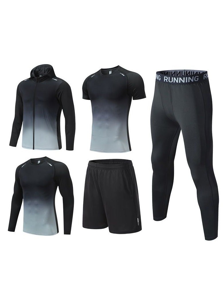 Sports Suit Men's Fitness Clothing Five Piece Set 