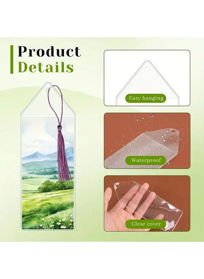 40 Transparent Bookmark Covers With Tassels Photo Frame Stands For Gift Tags Christmas Wedding Party - Image 3