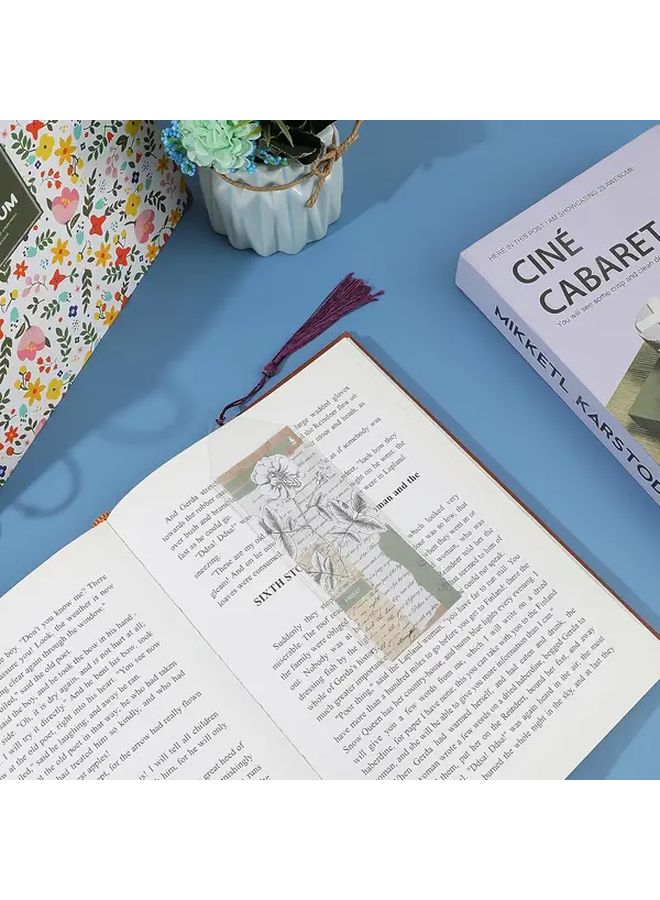 40 Transparent Bookmark Covers With Tassels Photo Frame Stands For Gift Tags Christmas Wedding Party - Image 5