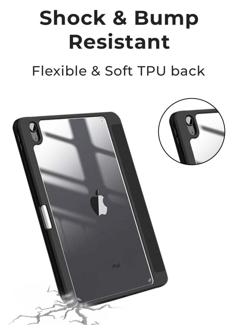 glassology حافظة آيباد واقية Y Fold + واقي شاشة لآيباد 10.9 (2022) أسود : مجموعة حافظة مع حامل قلم، غلاف لوحي مضاد للصدمات مع حامل نحيف، استيقاظ/نوم تلقائي مع واقي شاشة. - Image 2