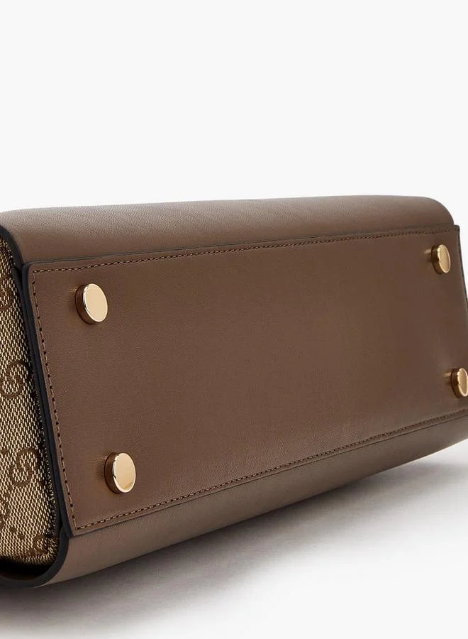 Celeste TAN Monogram Textured Shoulder Bag With Double Handle for Women | Best Price UAE