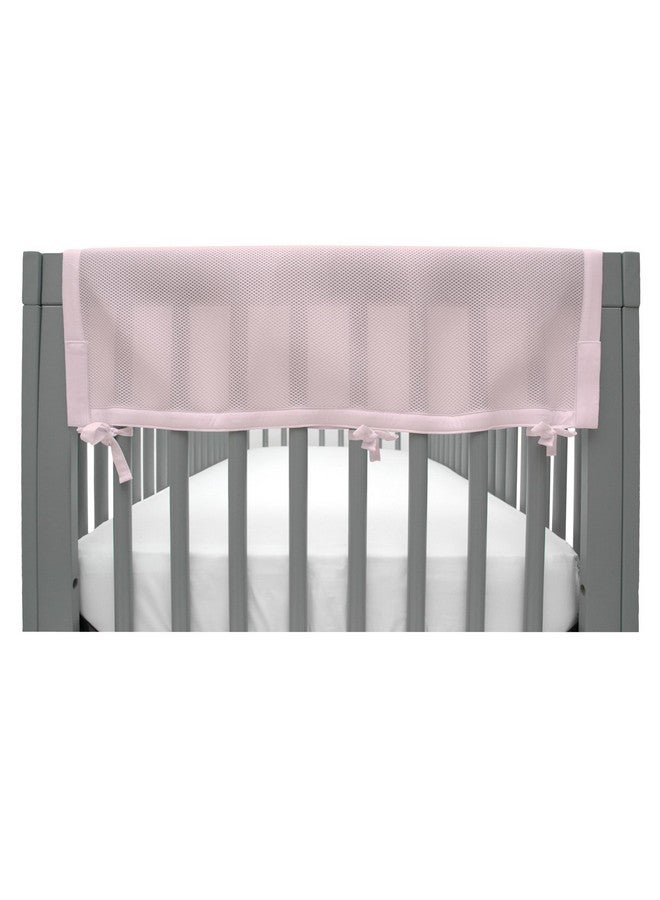 BreathableBaby Breathable Mesh Crib RailGuard Teething Cover, Light Pink, 27” Short Panel (2-Pack) - Image 1
