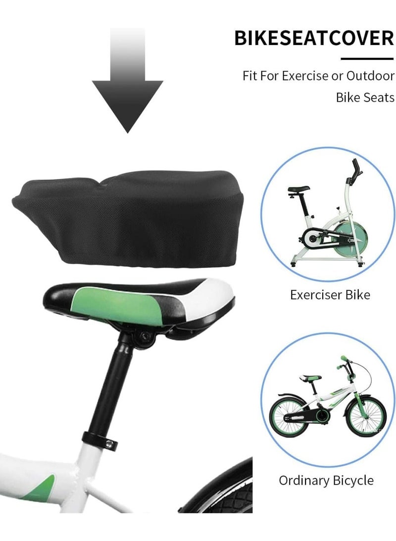 Sylqvxh Large Gel Bike Seat Cover, Extra Soft Bike Seat Cushion for Men Women Comfort Wide, Fits Indoor outdoor Cycling(11.41 inch x 10.24 inch) - Image 2