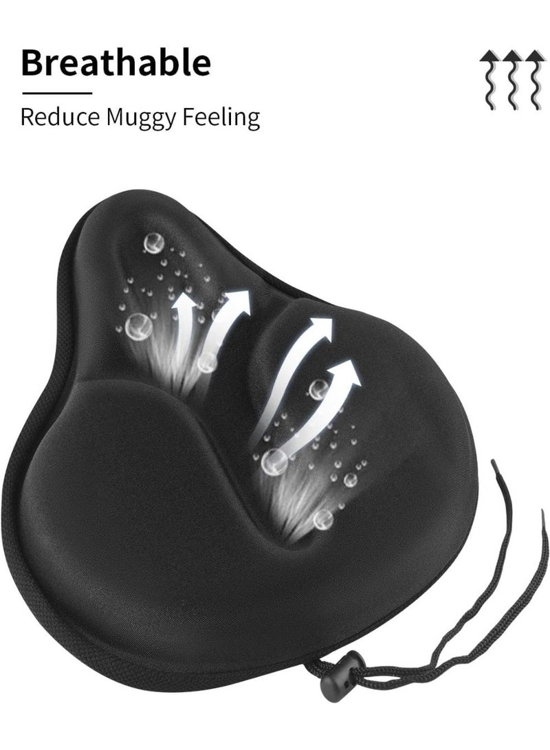 Sylqvxh Large Gel Bike Seat Cover, Extra Soft Bike Seat Cushion for Men Women Comfort Wide, Fits Indoor outdoor Cycling(11.41 inch x 10.24 inch) - Image 4