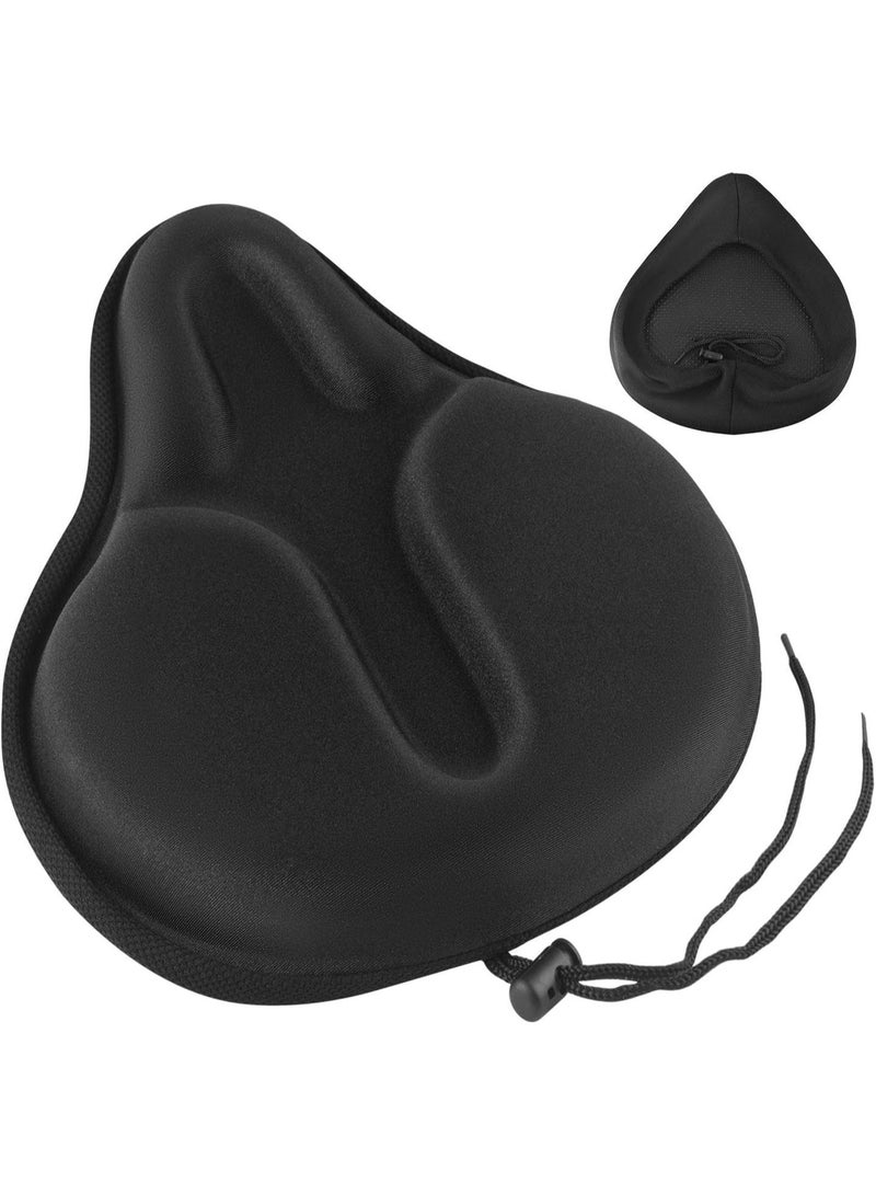 Sylqvxh Large Gel Bike Seat Cover, Extra Soft Bike Seat Cushion for Men Women Comfort Wide, Fits Indoor outdoor Cycling(11.41 inch x 10.24 inch) - Image 1