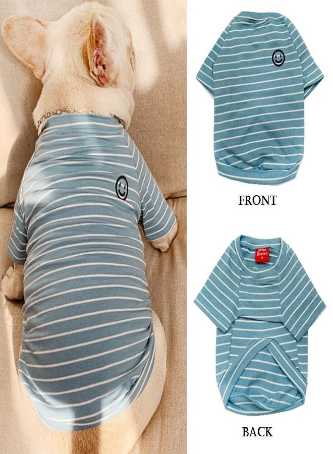 Wiz BBQT Cotton Dog Shirts for Small Dogs,Girl Boy Pet Clothes, Striped Matching Dog and Owner Outfits Separately(Blue, Pet-XXL) - Image 2