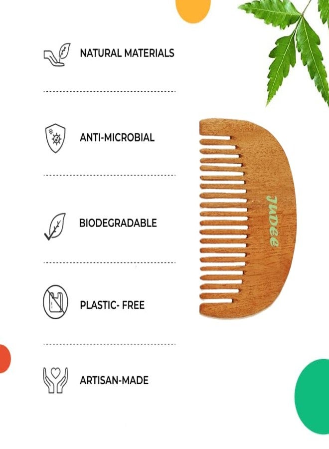 JUDEE Neem Comb, Wooden Comb | Hair Growth, Hairfall, Dandruff Control | Hair Straightening, Frizz Control | Comb for Men, Women | Treated with Oil (Bina Comb) - Image 4