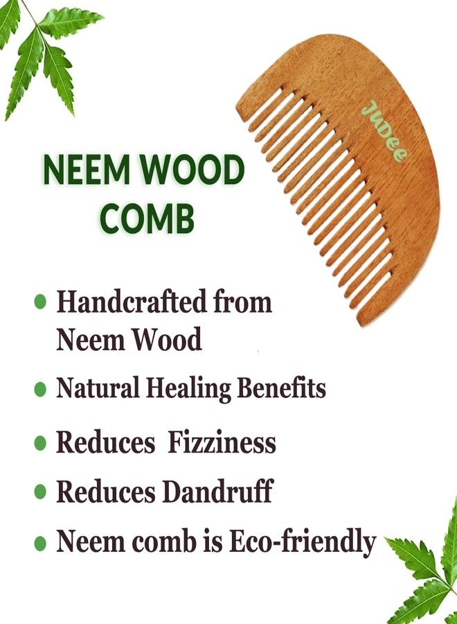 JUDEE Neem Comb, Wooden Comb | Hair Growth, Hairfall, Dandruff Control | Hair Straightening, Frizz Control | Comb for Men, Women | Treated with Oil (Bina Comb) - Image 3