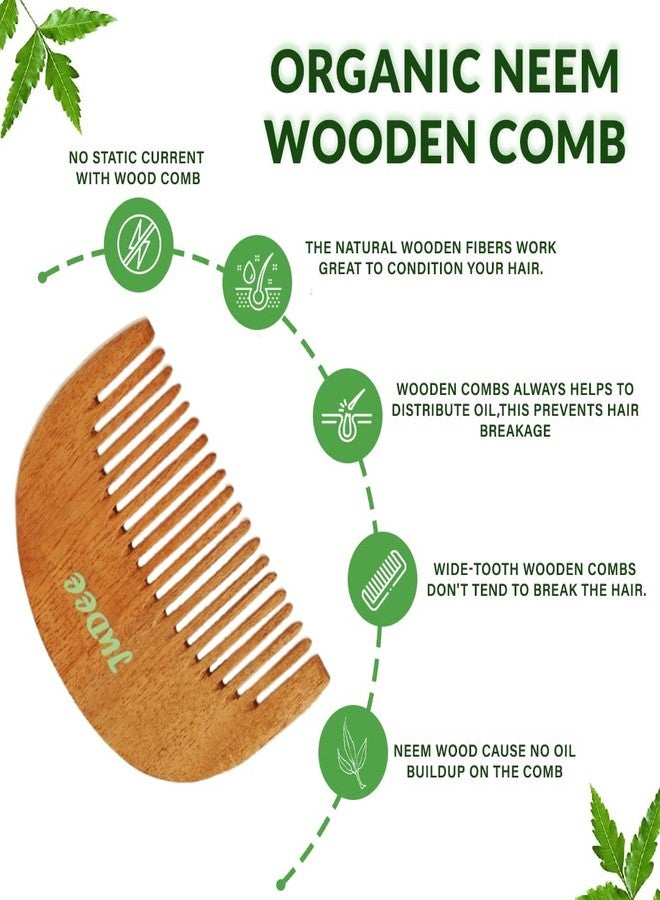 JUDEE Neem Comb, Wooden Comb | Hair Growth, Hairfall, Dandruff Control | Hair Straightening, Frizz Control | Comb for Men, Women | Treated with Oil (Bina Comb) - Image 2