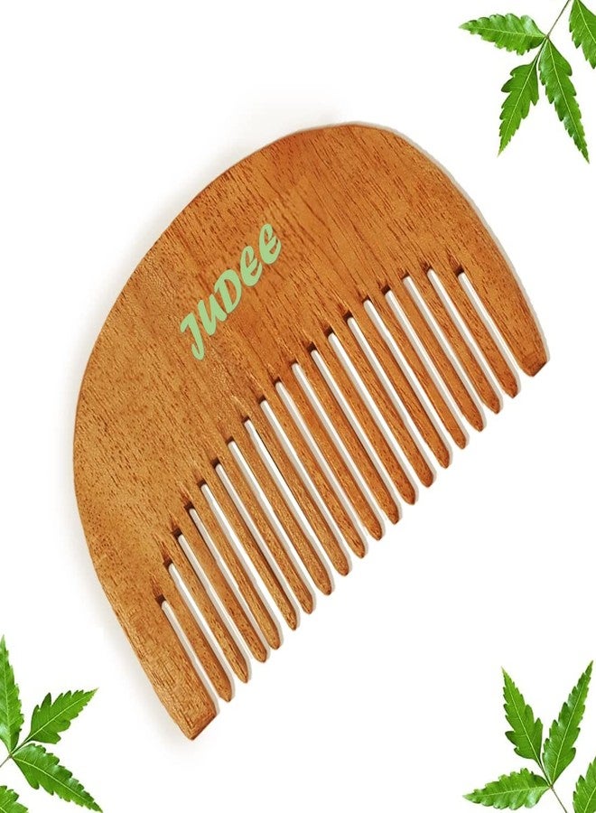 JUDEE Neem Comb, Wooden Comb | Hair Growth, Hairfall, Dandruff Control | Hair Straightening, Frizz Control | Comb for Men, Women | Treated with Oil (Bina Comb) - Image 1
