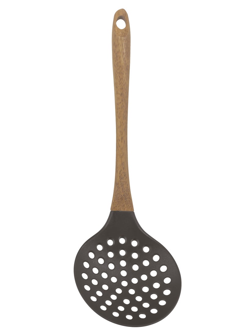 BERGNER EARTH NYLON(PBT) SKIMMER WITH BABOO HANDLE 33 CM, WOODEN BROWN/GREY COLOR, BG39106GY  - Image 1