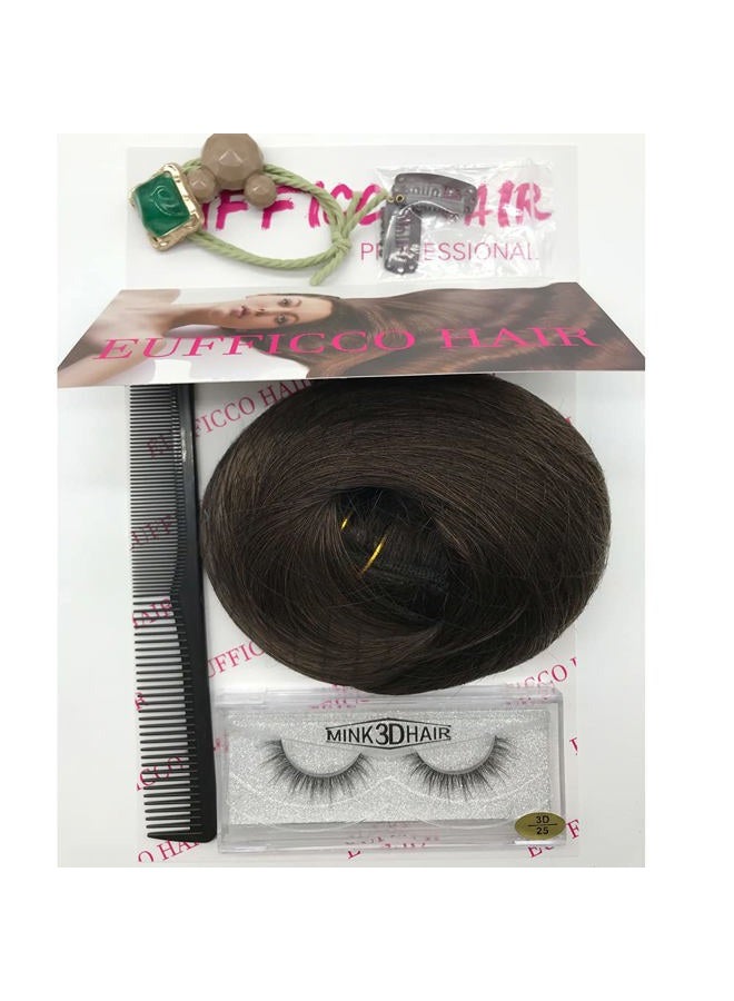 Eufficco Real Human Remy Hair Lace Clip In Hair Extensions 16inch Finsih at 16.5inch 100g 7pcs Color #2 Dark Brown Double Wefted Thick Ends Silky Soft Long Lifespan Tangle Free Human Hair Extensions - Image 4