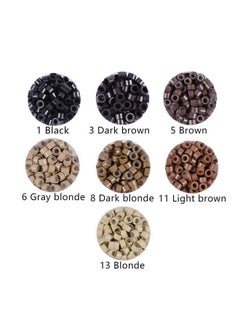 yantaisiyu 200Pcs Silicone Micro Rings Hair Extensions Tools Kit: Threehole Hair Pliers Micro Pulling Hook Needle Loop Threader And Silicone Micro Links (Black)  - Image 3