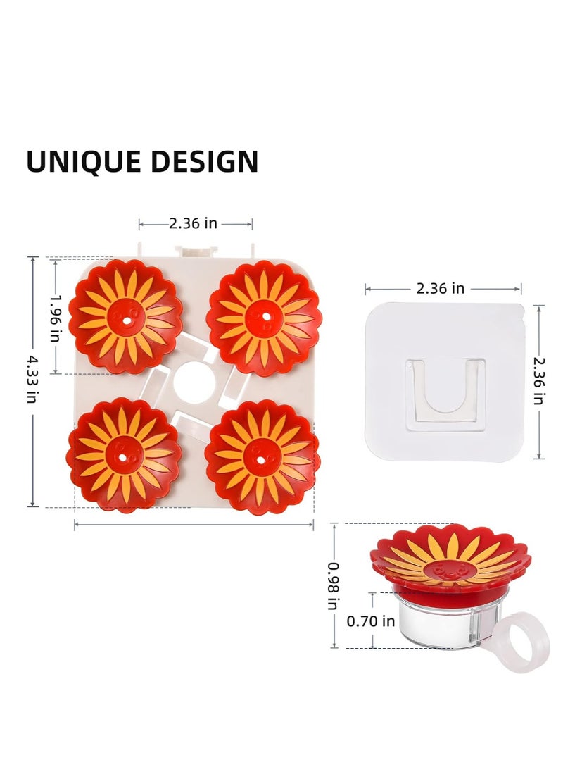Generic - Portable Window Hummingbird Feeder Set, 4 Individual Feeders with Strong Suction Cup and Mount Base for Outdoor Enjoyment - Image 1