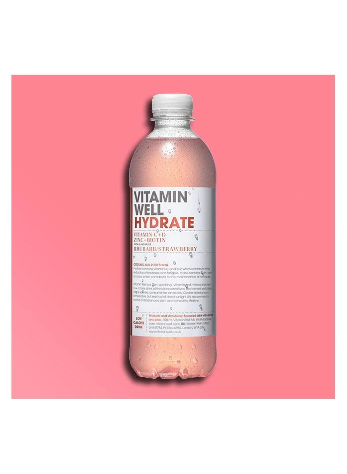 فيتامين ويل هيدرات ، مشروب فيتامين 500 مل ، فراولة ، عبوة من 12 قطعة - Image 3