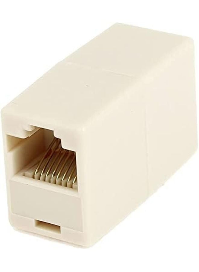 مقبس هاتف ثنائي الإناث RJ6 بيج محول موصل للهاتف الأرضي - Image 2