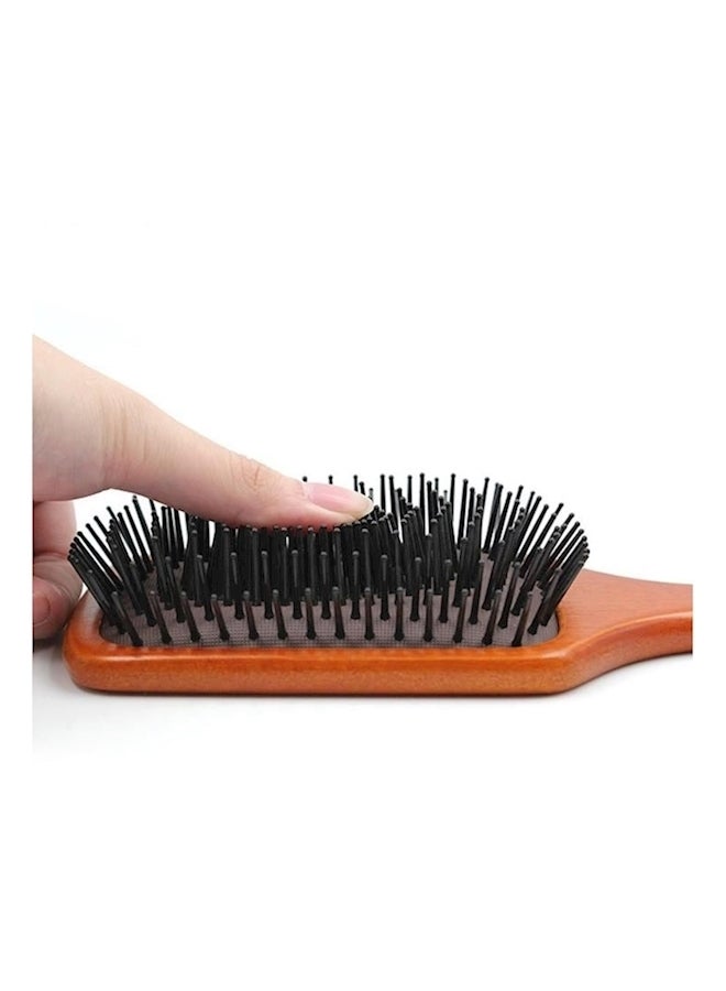 Brown and Black Anti-Static Hair Brush for Massage and Styling - Image 2