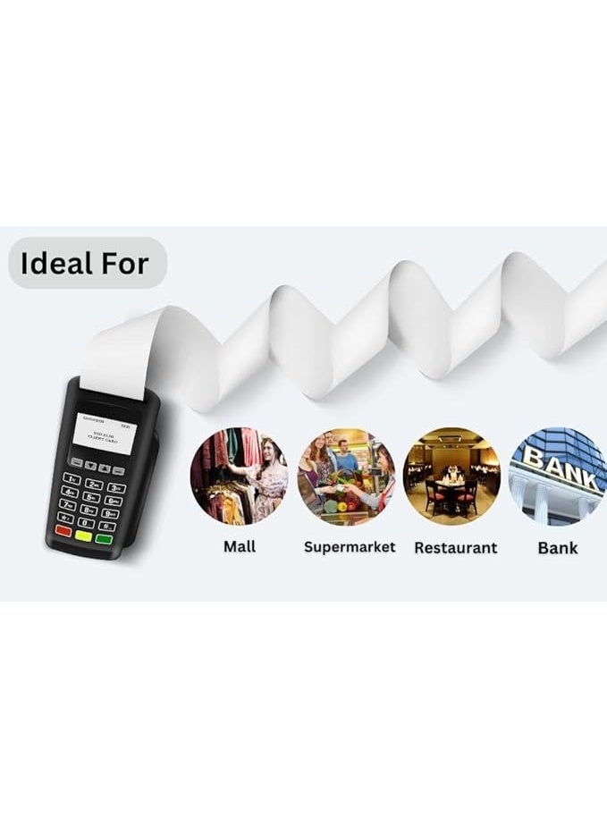 سوبر ديل لفات ورق حراري 57 × 40 مم لنقاط البيع، طباعة لأجهزة الصراف الآلي ونقاط البيع وأجهزة بطاقات الائتمان وإيصالات تسجيل المدفوعات النقدية، لأجهزة نقاط البيع PDQ وEPOS وEFTPOS وآلات بطاقات الائتمان (8 قطع) - Image 3