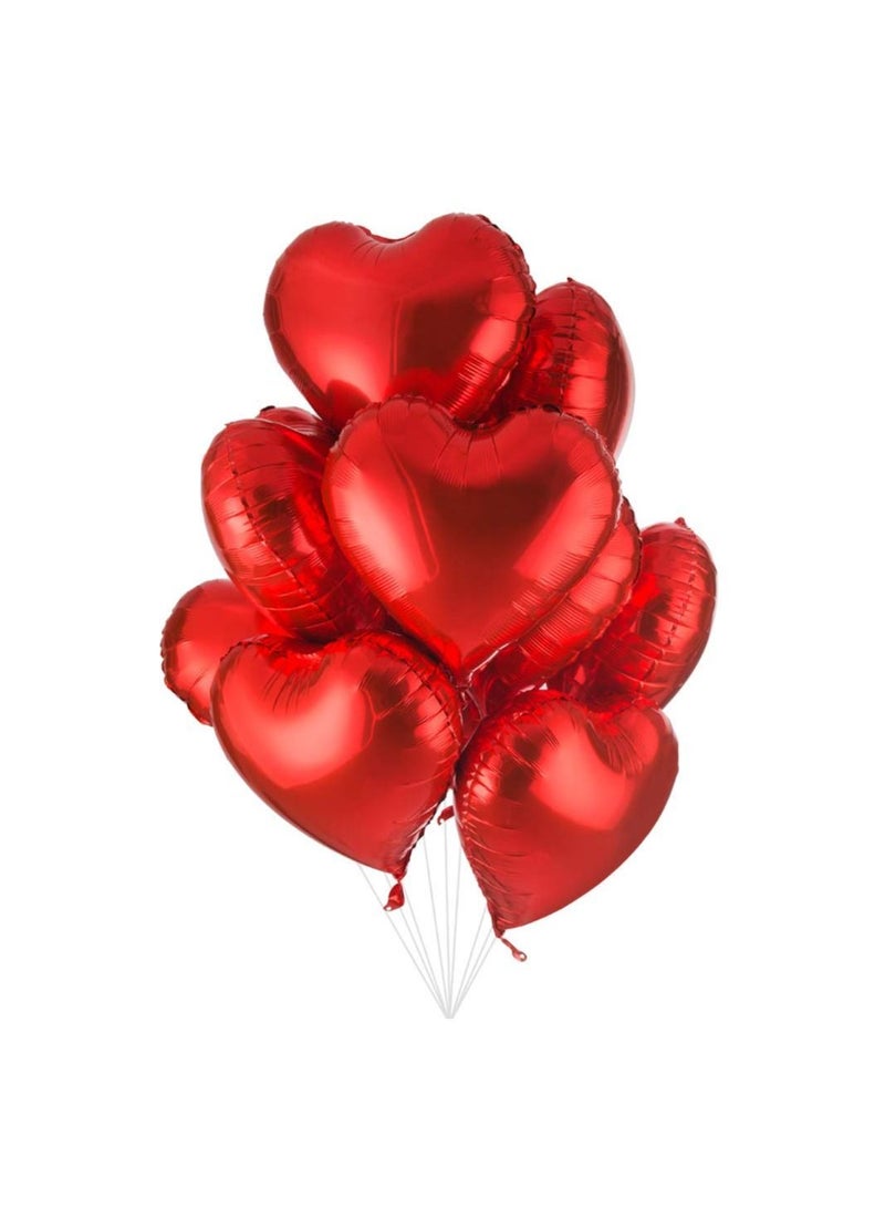 هايلاند 10 قطع من البالونات الحمراء على شكل قلب لأعياد الميلاد والذكرى السنوية وديكور حفلات عيد الحب - Image 5