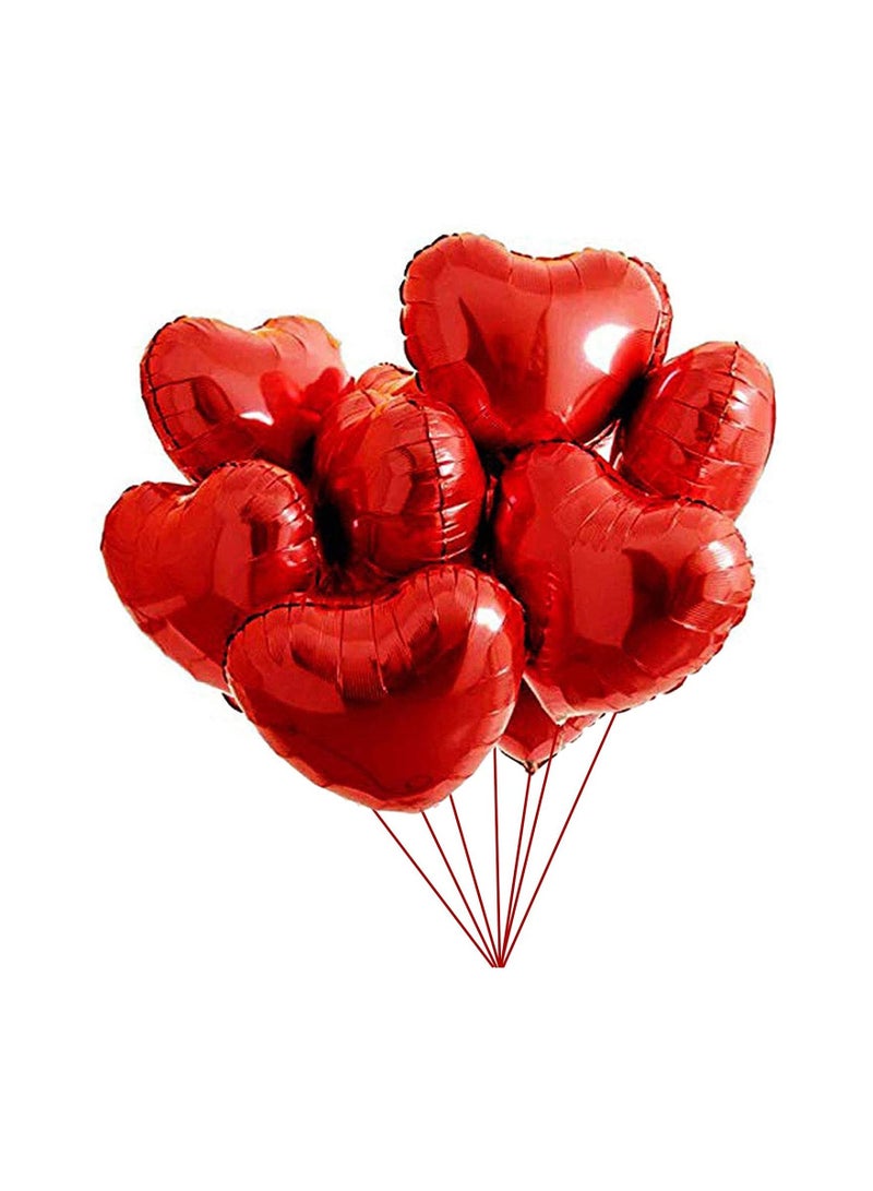 هايلاند 10 قطع من البالونات الحمراء على شكل قلب لأعياد الميلاد والذكرى السنوية وديكور حفلات عيد الحب - Image 1