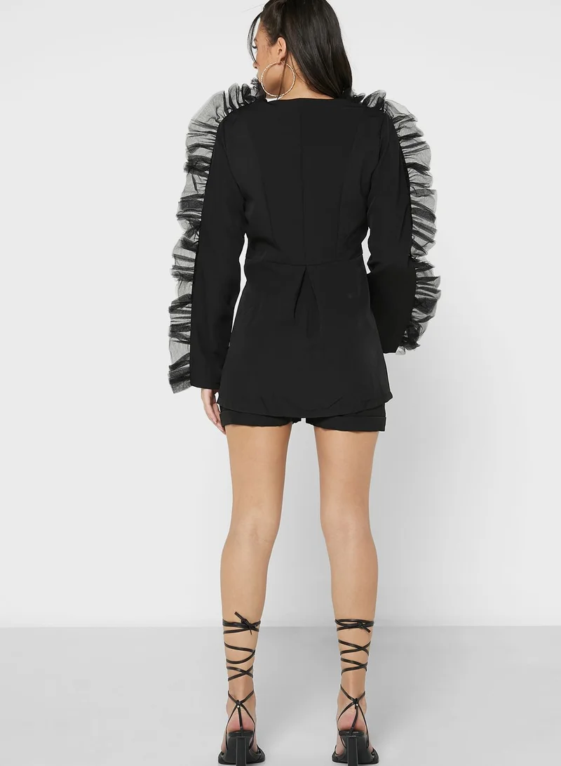 Ginger Fringed Sleeve Top & Shorts Set
