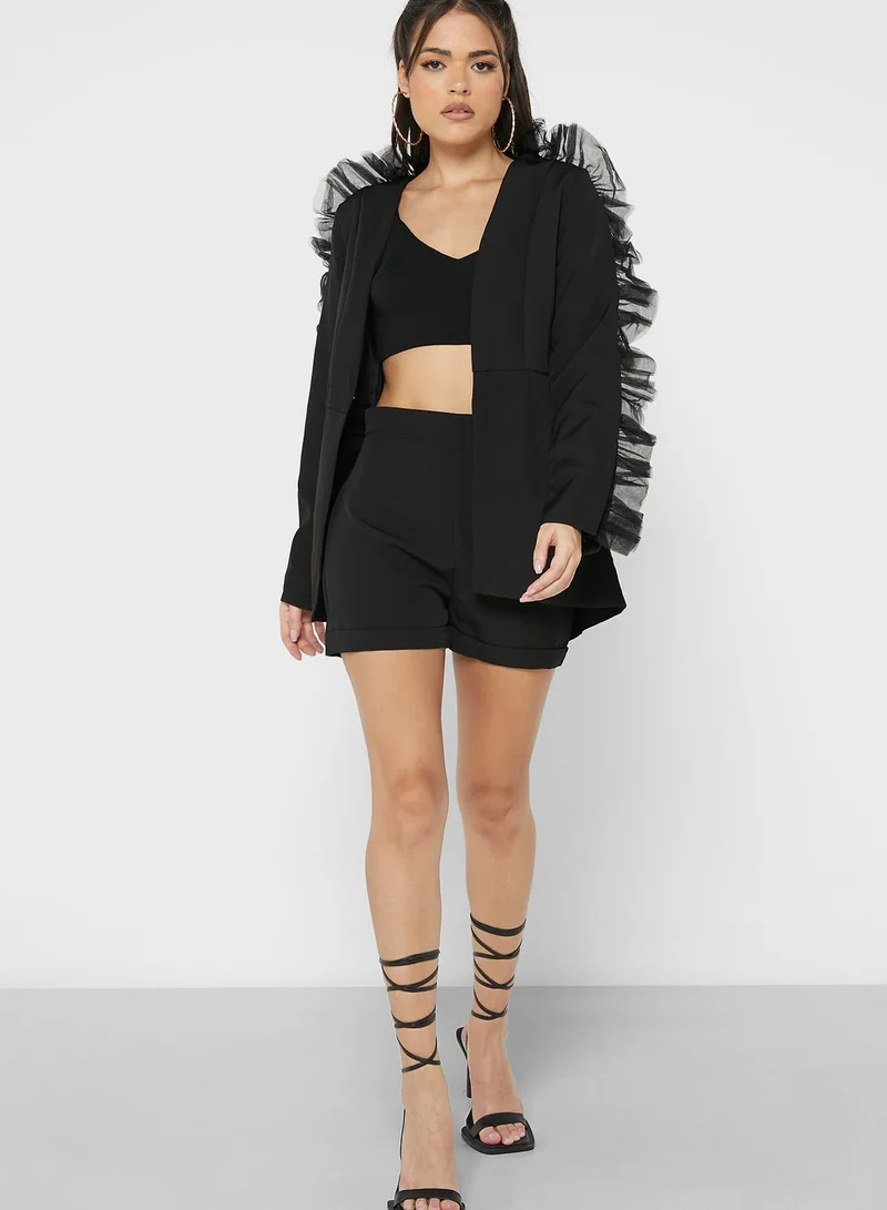 Ginger Fringed Sleeve Top & Shorts Set