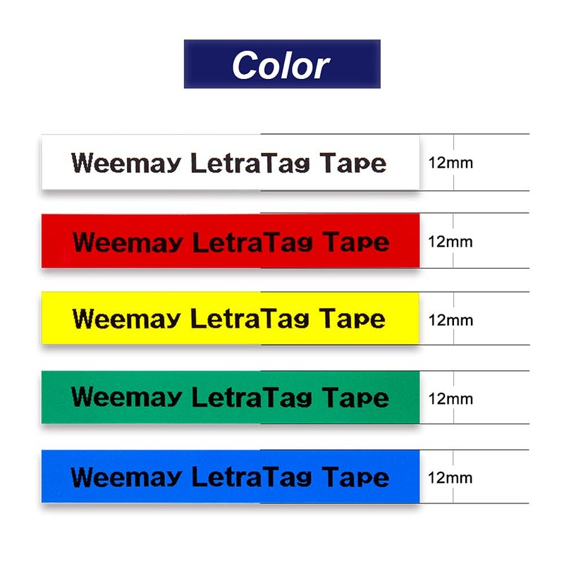 Weemay Compatible for Dymo Label Maker Refills Replacement for Letra Tag Refills Plastic 1/2x13 Refill for Letra Tag 200B LT-100H LT-100T QX50 Label Makers (12mm x 4m, 10 Pack) - Image 4