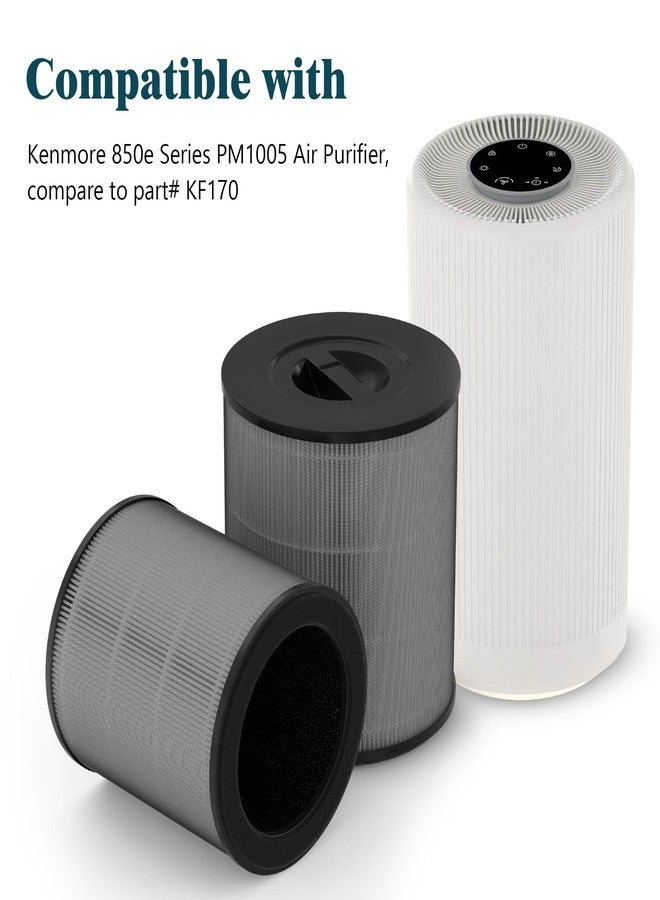 XBWW 2 Packs KF170 Replacement Filters Compatible with Kenmore 850e Series Air Purifi-er Model PM1005, Part # KF170, 3 Stages Filter of Nylon Pre-Filter, Premium Filter and Activated Carbon Filter - Image 3