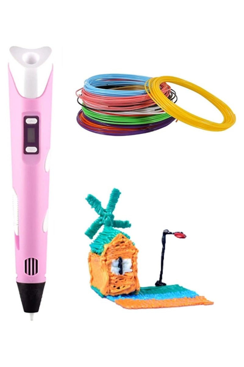 رسم ثلاثي الأبعاد باستخدام شاشة LCD لصنع نماذج خربشات فنية وحرفية - وردي - Image 1