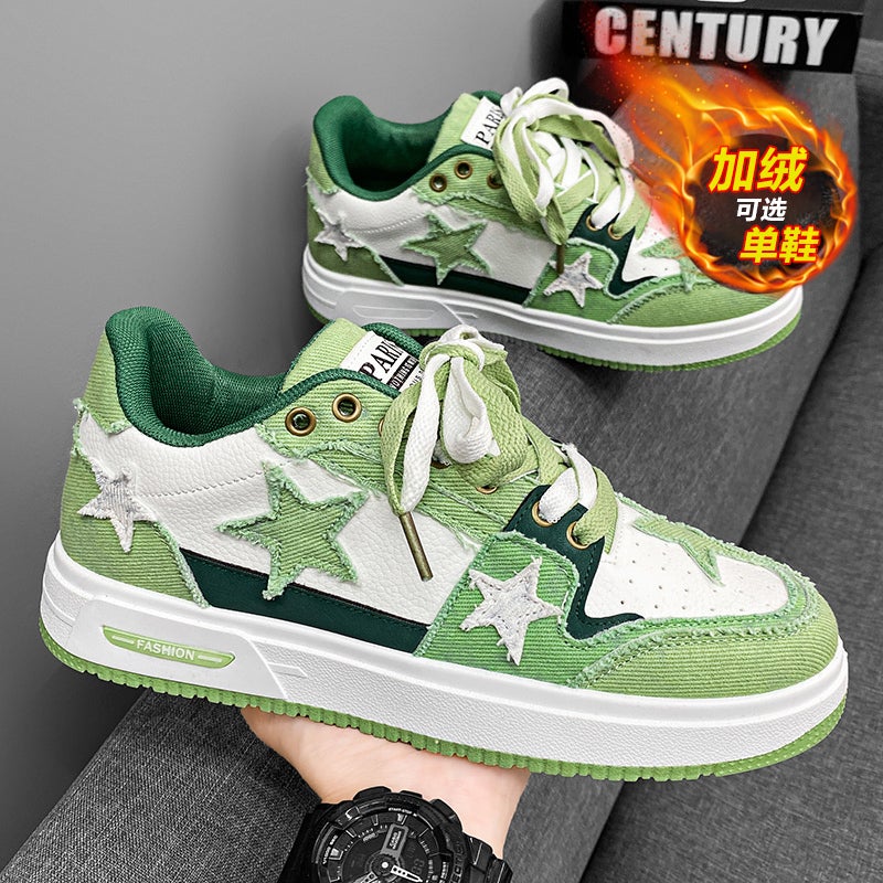 Men'S Shoes 2023 New Boys Casual Board Shoes Niche Fashion Brand Star Fashion Shoes Fleece-Lined Cotton Shoes - Image 2