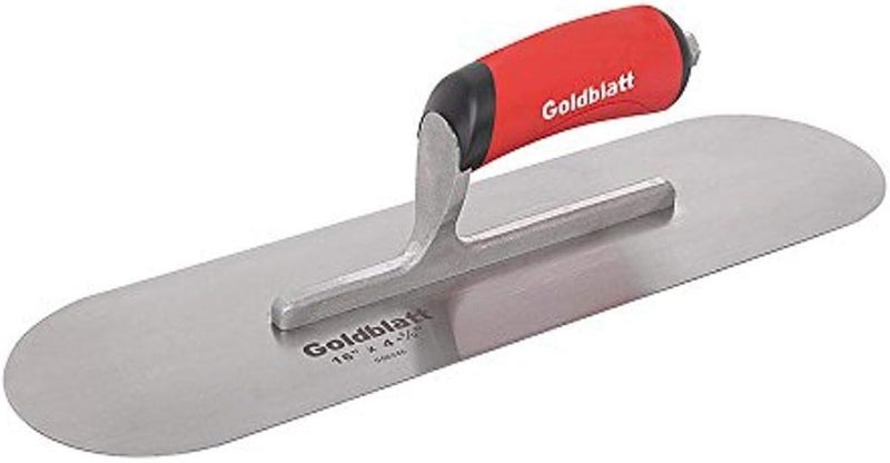 Goldblatt Stainless Steel Pool Trowel with Plastic Handle, 16 x 4-1/2 Inches - Silver and Red