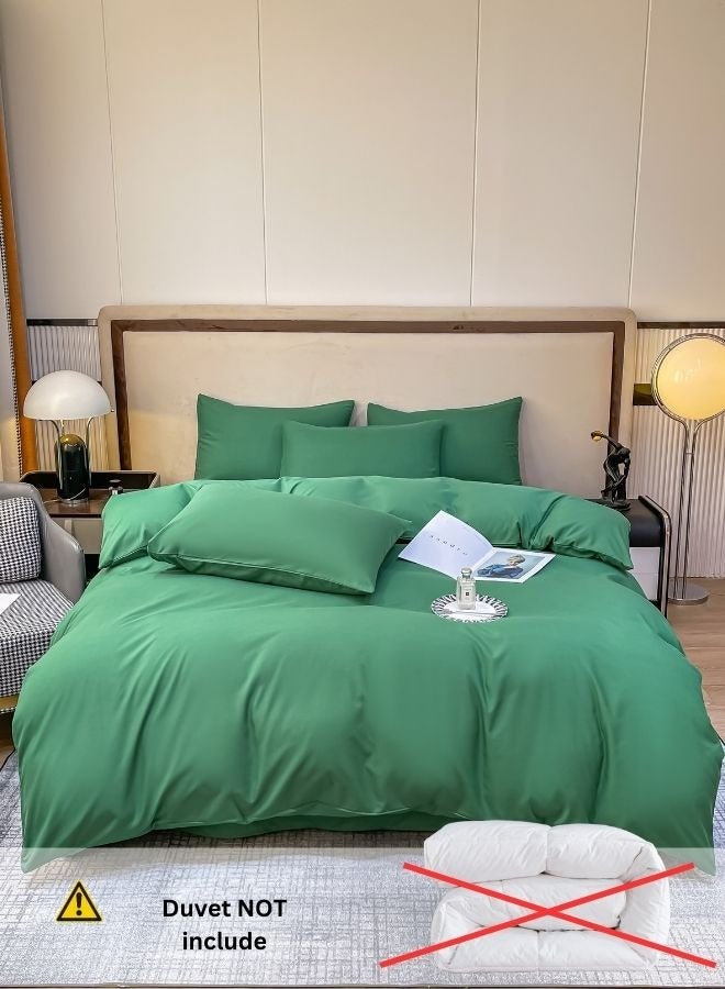 LUNA Home Single Size 4 Piece Duvet Cover Set  Premium Quality Green. - Image 3