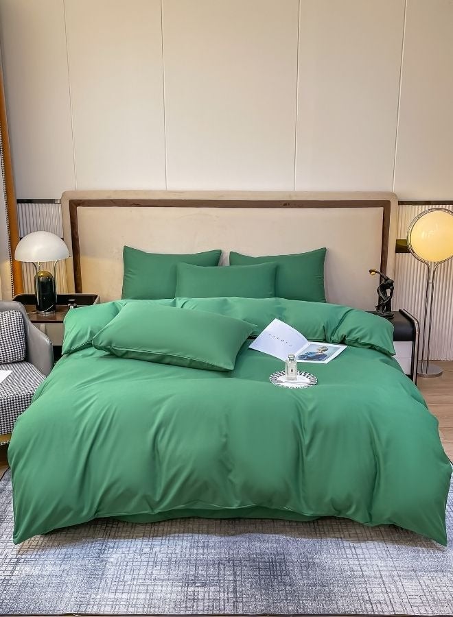LUNA Home Single Size 4 Piece Duvet Cover Set  Premium Quality Green. - Image 1