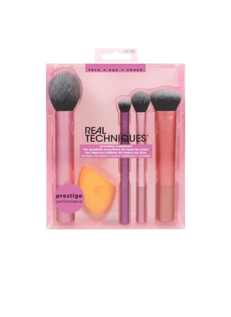 Real Real Techniques Everyday Multi-Use Makeup Brush Set, Multi-Color 