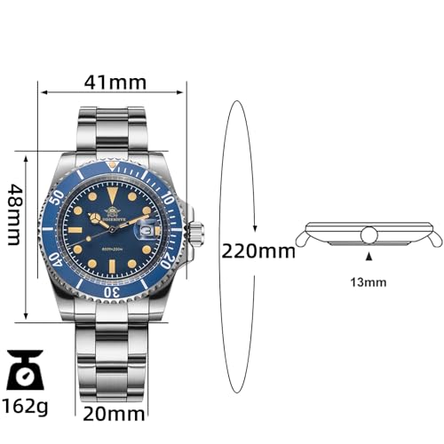 ADDIESDIVE Mens Analog 41MM Wrist Watch Japanese Quartz Water Resistant up to 200 Meters Calendar pane Blue dial - Image 3